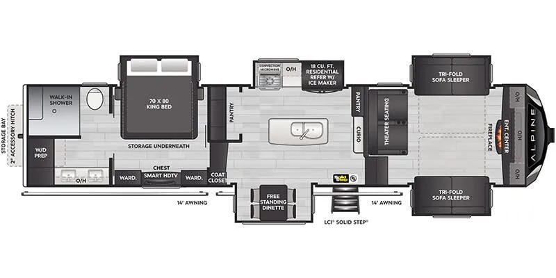 2026 Keystone RV Alpine 3712KB floor plan