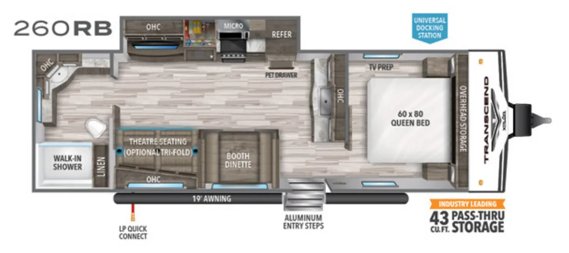 Grand Design Transcend Xplor 260RB floor plan