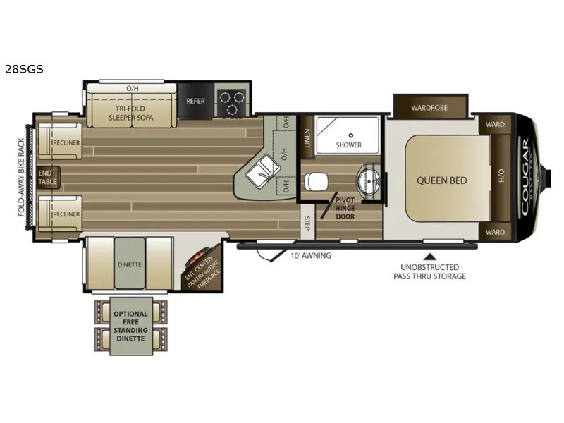 2018 Keystone Cougar Half-Ton Series 28SGS - Floor plan