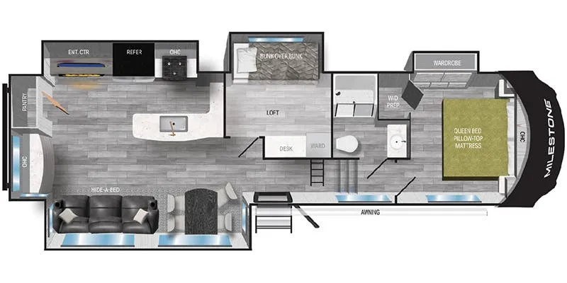 Heartland Milestone 333MB floor plan