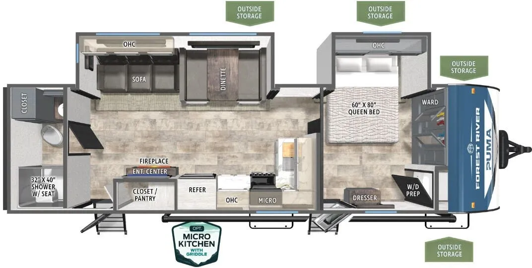 2026 Forest River Puma 27RBDS - Floor plan