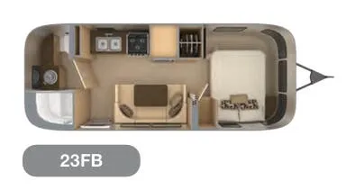 Airstream Flying Cloud 23FB floor plan