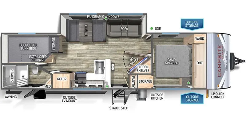2024 Forest River Campsite Reserve 26CJ - Floor plan