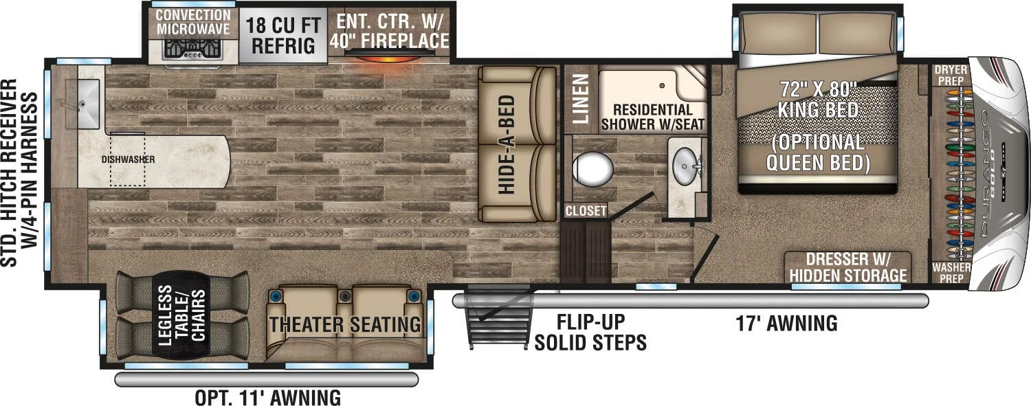 K-Z Durango Gold G353RKT floor plan