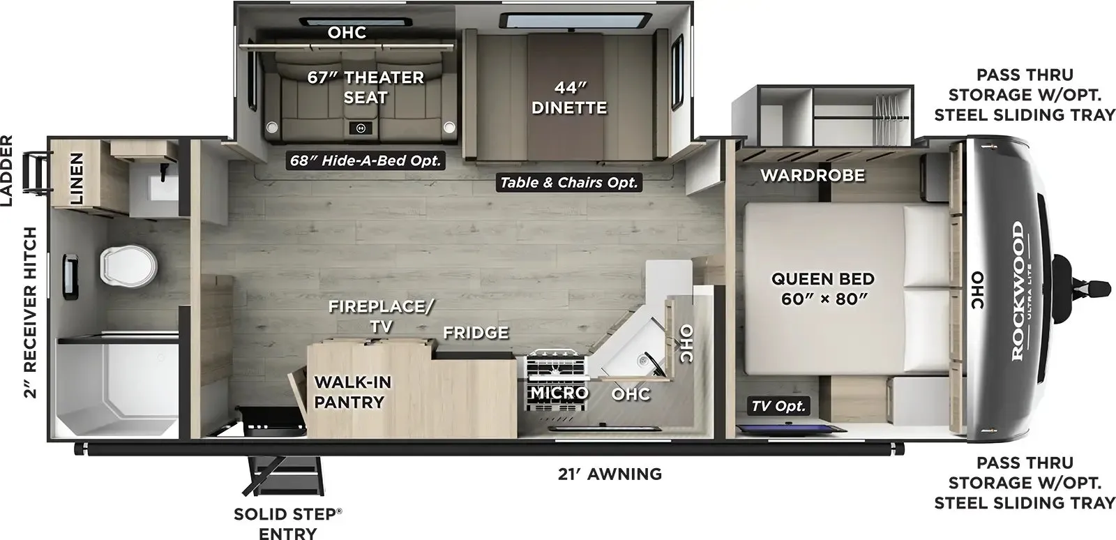 2026 Forest River Rockwood 2606WS - Floor plan