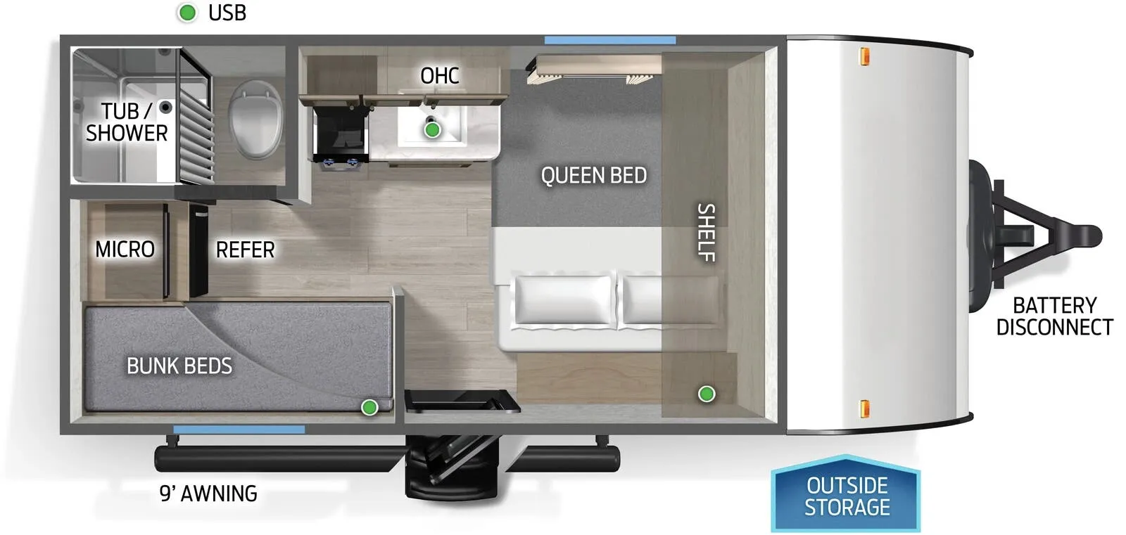 Forest River Cascade 14BHLPC floor plan