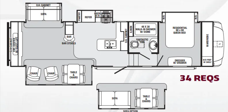 Palomino Sabre 34 REQS floor plan