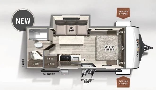 Forest River Rockwood Geo Pro 20FBS floor plan