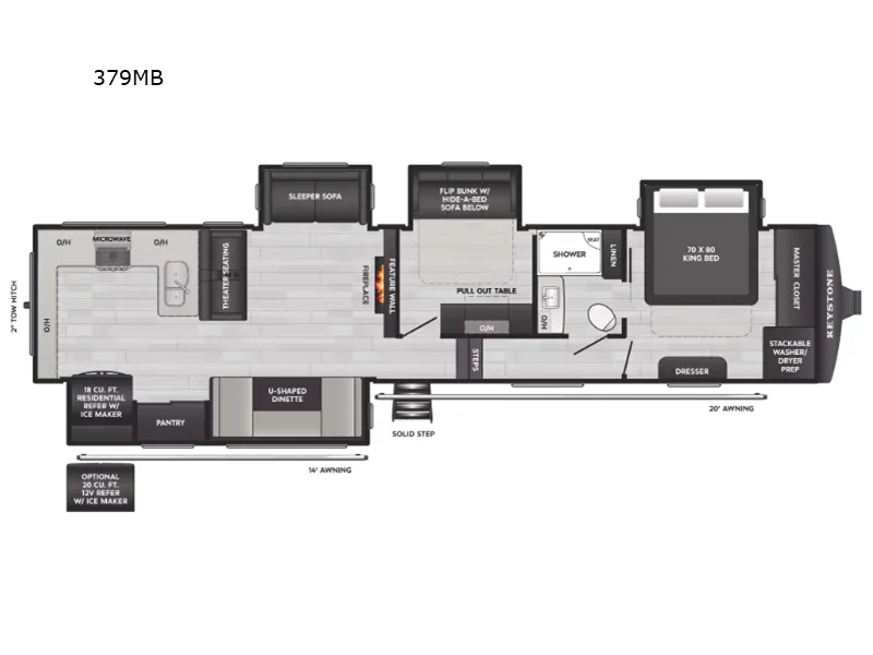 2026 Keystone Alpine Avalanche Edition 379MB - Floor plan