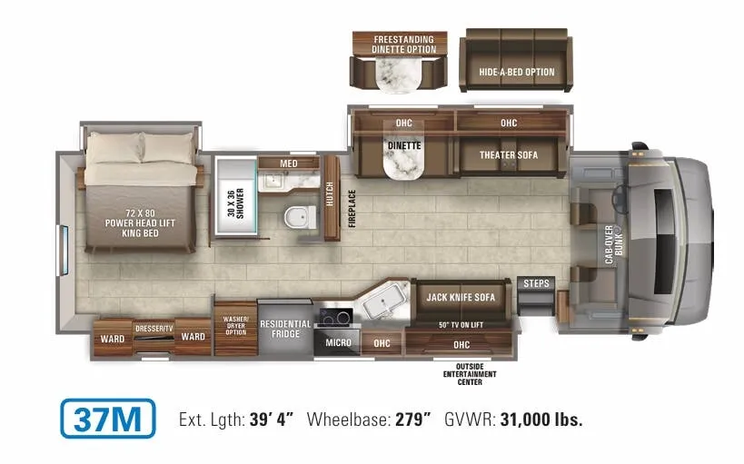 Jayco Seneca Prestige 37M floor plan