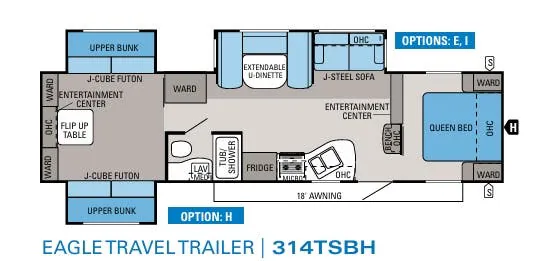 Jayco Eagle 314TSBH floor plan