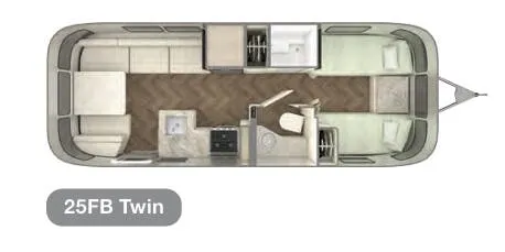 Airstream International 25FB Twin floor plan