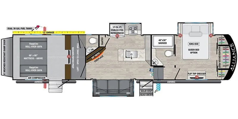 Alliance RV Valor 37V13 floor plan