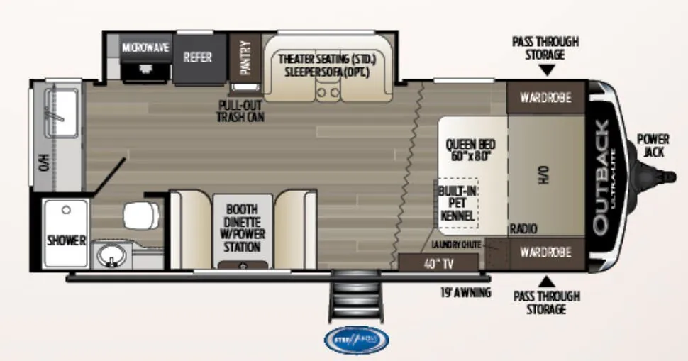 2019 Keystone Outback Ultra-Lite 221UMD floor plan