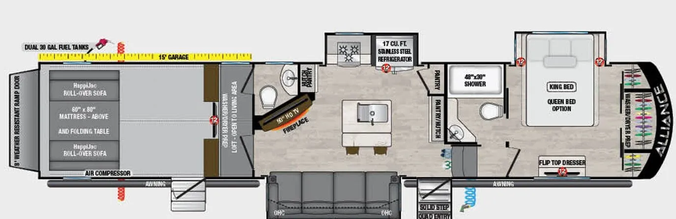 Alliance RV Valor 41V15 floor plan