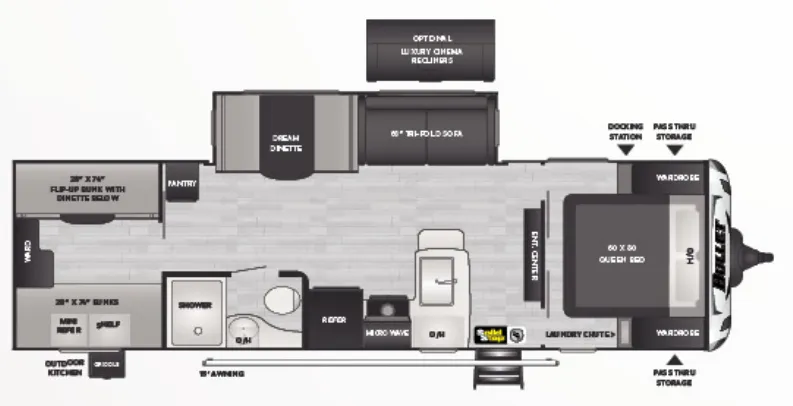 Keystone Bullet 287QBS floor plan