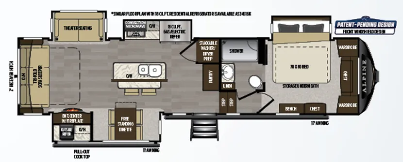 Keystone Alpine 3450GK floor plan