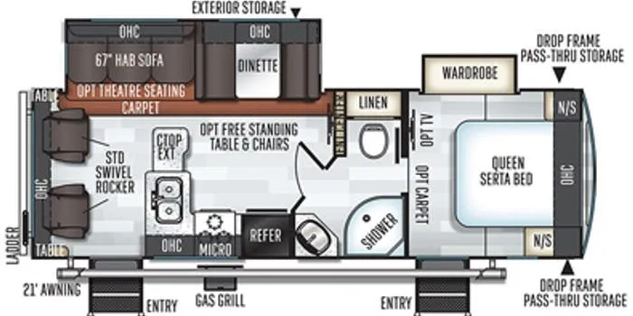 Forest River Flagstaff Super Lite 26RLWS floor plan