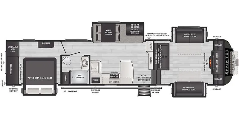 2023 Keystone Sprinter Limited 3670FLS - Floor plan