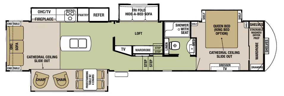 Forest River Cedar Creek Silverback 37MBH floor plan
