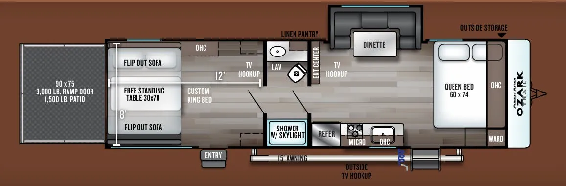 Forest River Ozark 2700TH floor plan