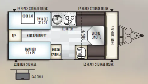 Forest River Rockwood Hard Side A213HW floor plan
