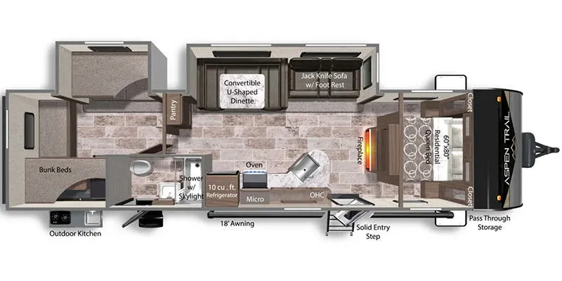 Dutchmen Aspen Trail 3210BHDS floor plan