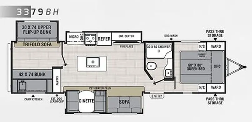 Coachmen Northern Spirit 3379BH floor plan