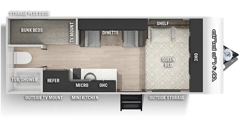 2021 Forest River Cherokee Wolf Pup 16BHS - Floor plan