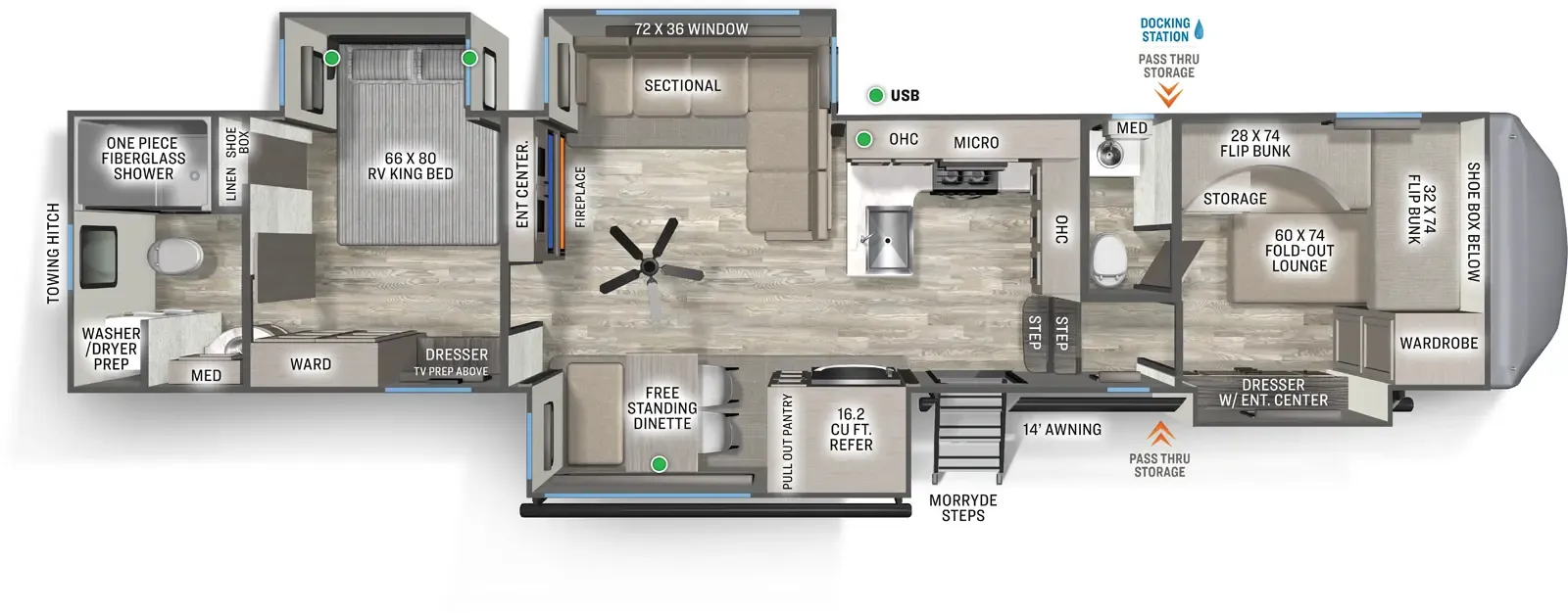 2026 Forest River Sierra 3710HBFB - Floor plan