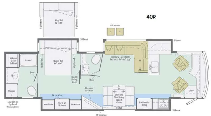 2015 Winnebago JOURNEY 40R - Floor plan