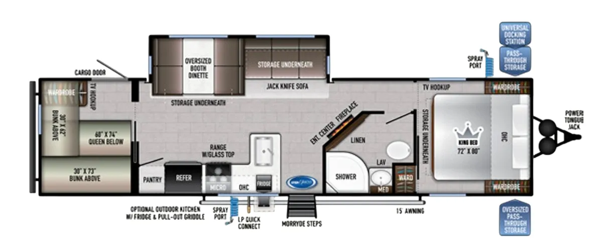 East to West Della Terra 291BH floor plan