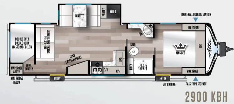 2022 East to West Alta 2900KBH - Floor plan