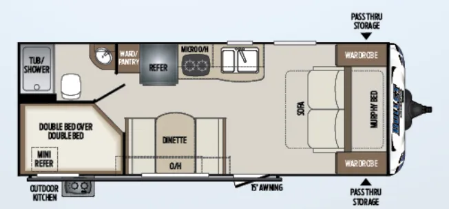 Keystone Bullet Crossfire 2200BH floor plan