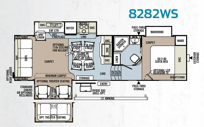 Forest River Rockwood Signature Ultra Lite 8282WS floor plan
