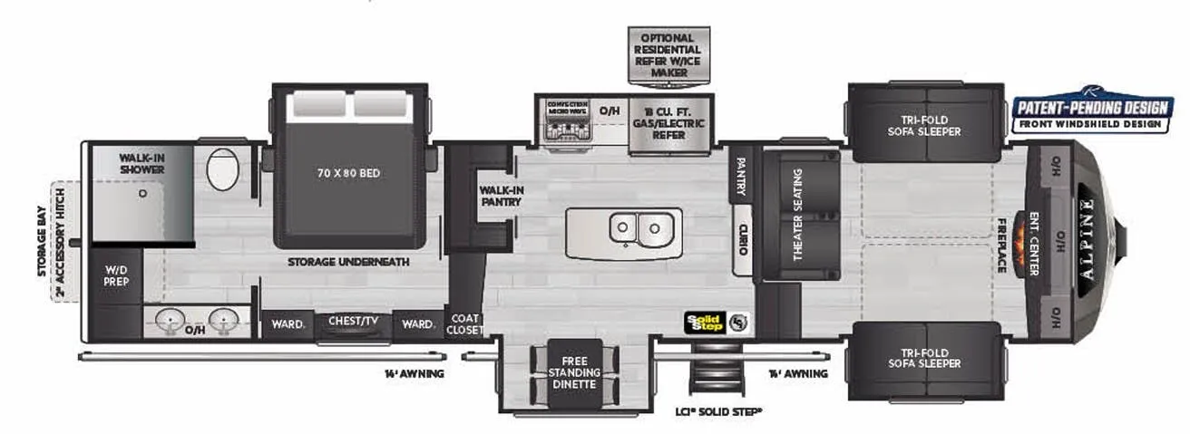 2022 Keystone Alpine 3712KB - Floor plan
