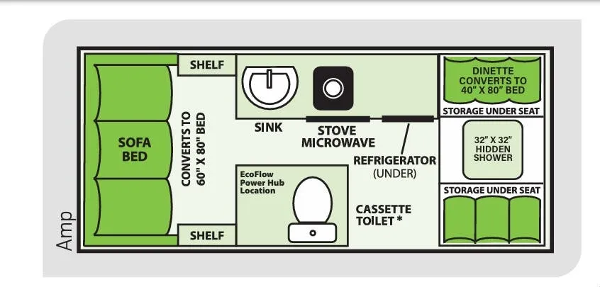 2024 Aliner Amp Base - Floor plan