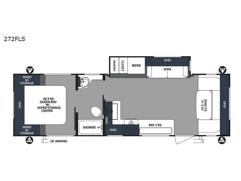 2020 Forest River Surveyor 272FLS - Floor plan