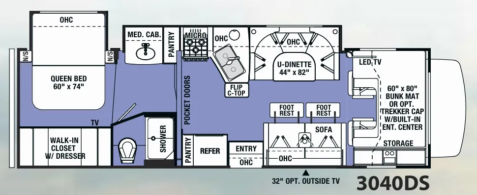 Forest River Sunseeker 3040DS floor plan