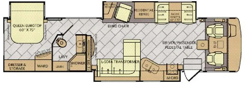 Fleetwood Bounder 36Y floor plan