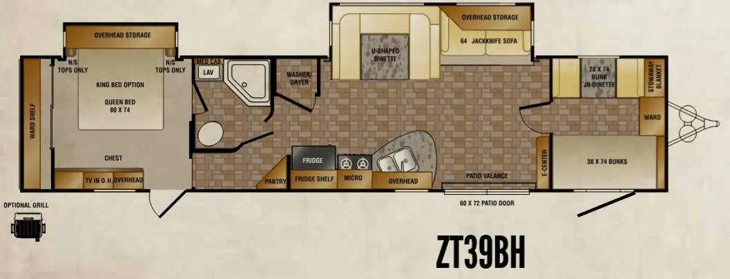 CrossRoads Zinger ZT39BH floor plan
