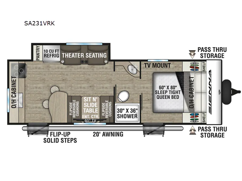 2026 Venture RV Sienna SA231VRK - Floor plan