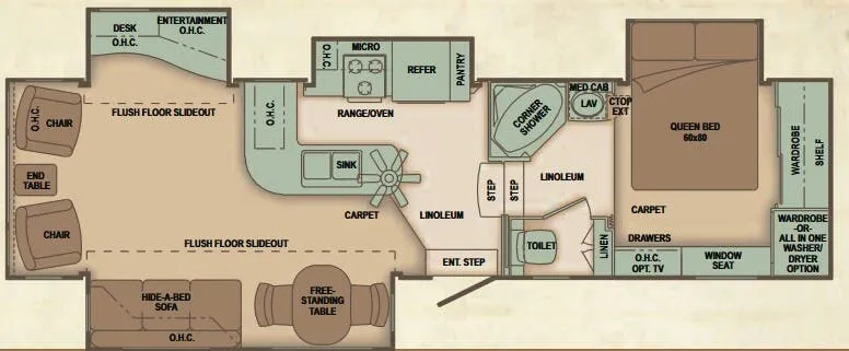 Carriage Cameo 33CKQ floor plan