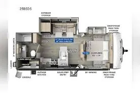 2022 Forest River Flagstaff Micro Lite 25BSDS - Floor plan