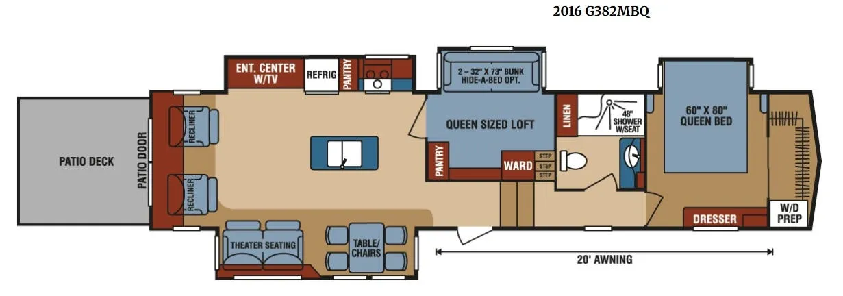 K-Z Durango Gold G382MBQ floor plan