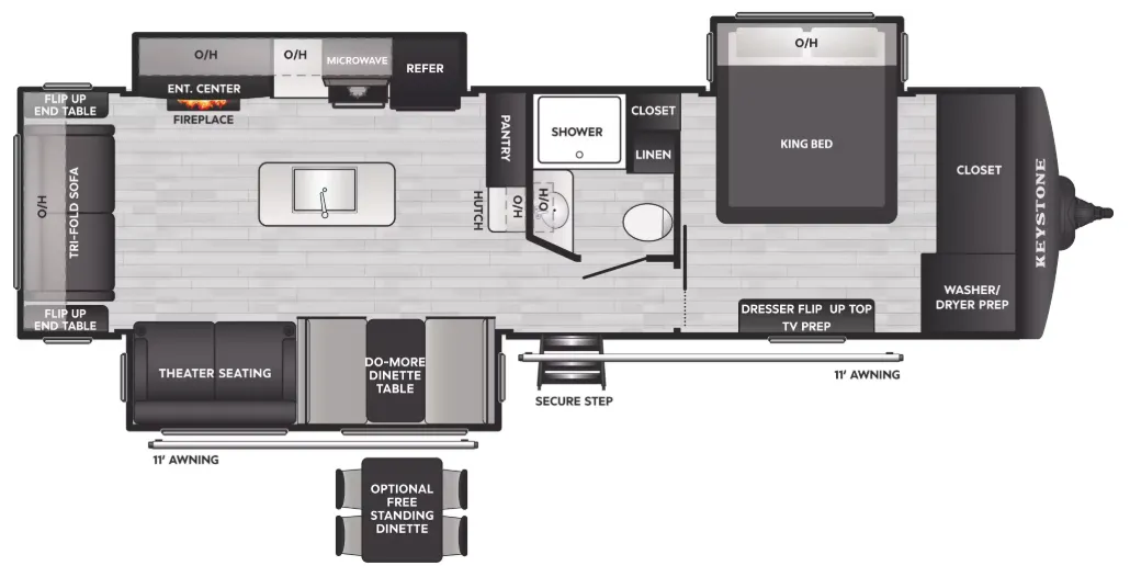 Keystone Bullet Crossfire 310RES floor plan