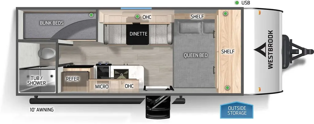 2026 Forest River Westbrook 16CC floor plan