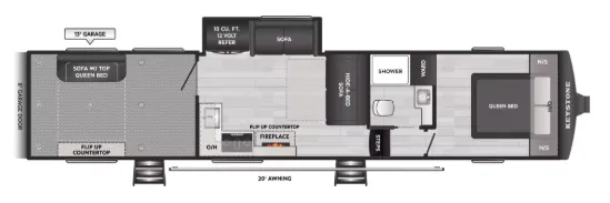 Keystone Fuzion Impact 361LT floor plan