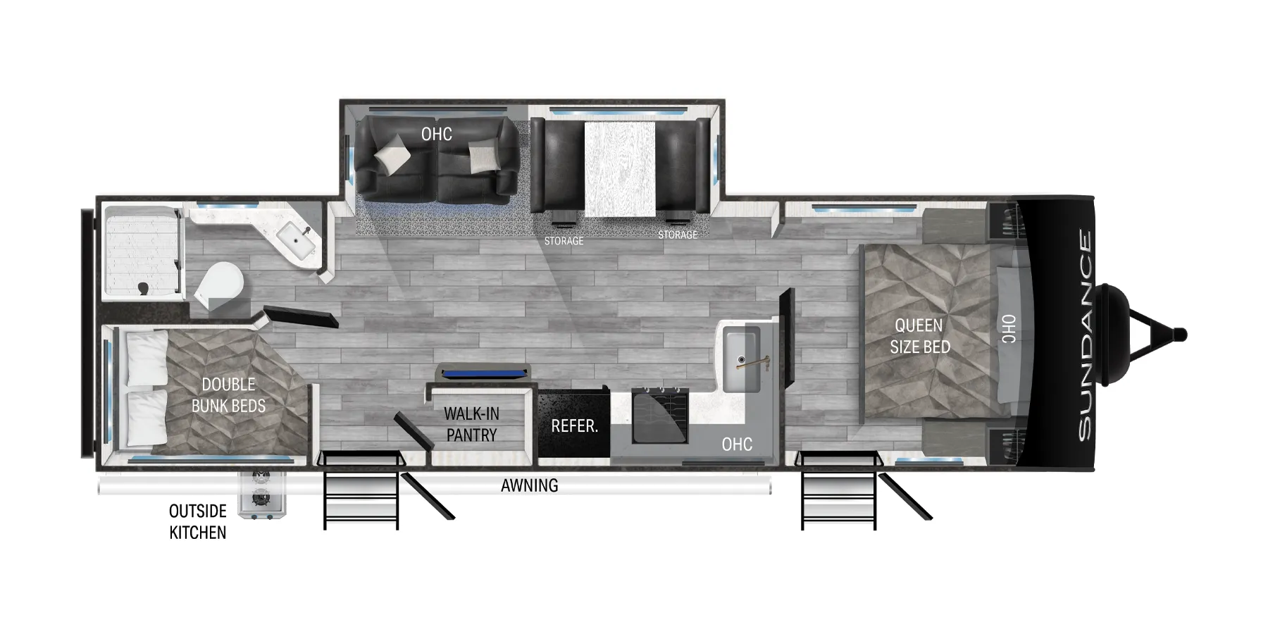 Heartland Sundance Ultra-Lite Travel Trailers 278BH floor plan