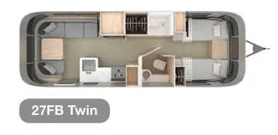 Airstream Globetrotter 27FB Twin floor plan